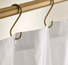 Ottoman Ribbed Shower Curtain - White
