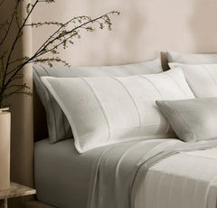 Signature Modern Grid Quilted Sham - White