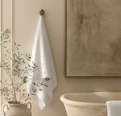 Turkish Ribbed Bath Towel - White