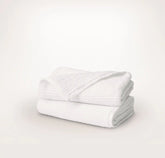 Turkish Ribbed Hand Towels (Pair) - White