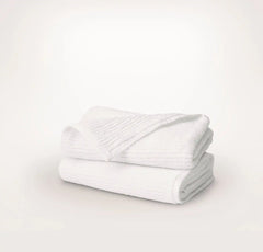 Turkish Ribbed Hand Towels (Pair) - White