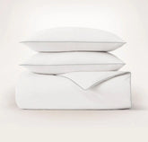 Signature Embellished Duvet Set - White/Shore Piped Edge