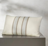 Alpaca Equestrian Stripe Pillow Cover (Petite Lumbar) - Cream/Twig/Fog