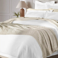 Aran Knit Throw Blanket - Heathered Oatmeal