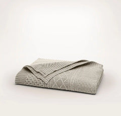 Aran Knit Throw Blanket - Heathered Oatmeal