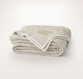 Basketweave Knit Throw Blanket - Heathered Pewter/Cream