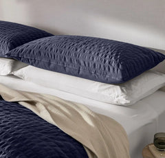 Relaxed Seersucker Duvet Set - Coastal Navy