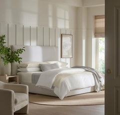 Percale Embellished Sheet Set - Cream/Cream Piped Edge
