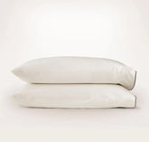 Percale Embellished Pillowcase Set - Cream/Deep Walnut Piped Edge