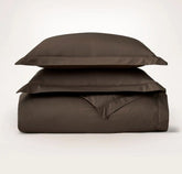 Percale Hemmed Duvet Set - Deep Walnut