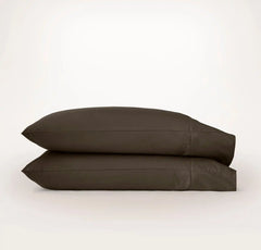 Percale Hemmed Pillowcase Set - Deep Walnut