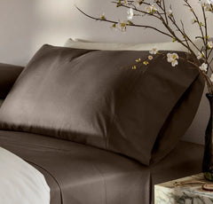 Percale Hemmed Sheet Set - Deep Walnut