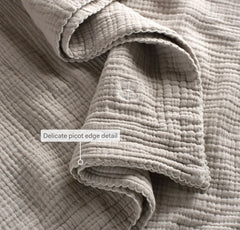 Dream Baby Blanket - Shore/Bluestone Picot