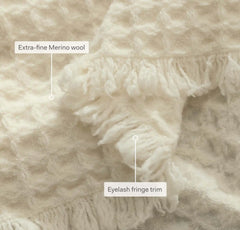 Heirloom Waffle Merino Bed Blanket - Cream