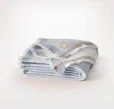 Lavé Wool Throw Blanket - Hydrangea/Cream