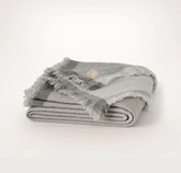 Lavé Wool Throw Blanket - Pewter/Mist