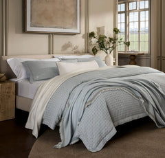 Mosaic Waffle Duvet Cover - Shore/Cream
