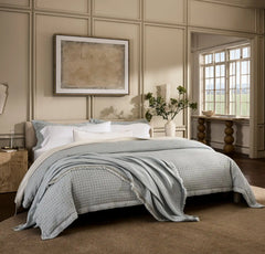 Mosaic Waffle Duvet Cover - Shore/Cream