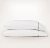 Percale Embellished Pillowcase Set - White/Oak Embroidered