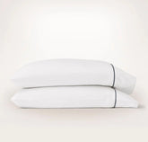 Percale Embellished Pillowcase Set - White/Mineral Embroidered