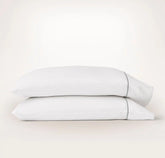 Percale Embellished Pillowcase Set - White/Shore Embroidered