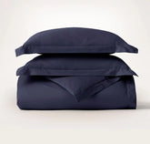 Percale Hemmed Duvet Set - Coastal Navy