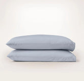 Percale Embellished Pillowcase Set - Hydrangea/White Piped Edge
