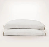 Percale Embellished Pillowcase Set - White/Pewter/Oak Trielle