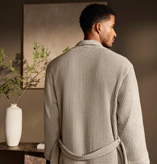 Waffle Robe - Pewter/Stone