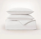 Signature Embellished Duvet Set - White/Pewter Piped Edge