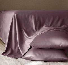 Percale Hemmed Pillowcase Set - Plum