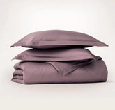 Signature Hemmed Duvet Set - Plum