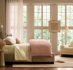 Signature Embellished Sheet Set - Cream/Sand Ladder Stitch