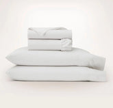 Signature Hemmed Sheet Set - White/Oak Delicate Stripe