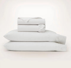 Signature Hemmed Sheet Set - White/Oak Delicate Stripe