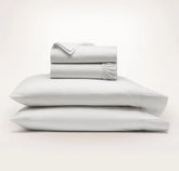Signature Hemmed Sheet Set - White/Pewter Delicate Stripe