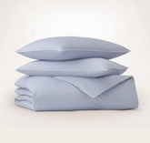 Signature Embellished Duvet Set - Hydrangea/White Piped Edge