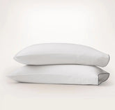 Signature Embellished Pillowcase Set - White/Coastal Navy Piped Edge
