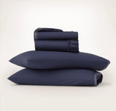 Signature Embellished Sheet Set - Coastal Navy/White Sail Stitch