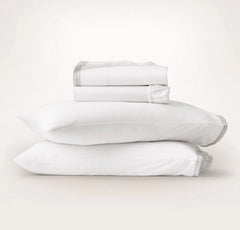 Signature Embellished Sheet Set - White/Shore/Sand Sail Stitch