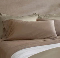 Percale Hemmed Pillowcase Set - Walnut