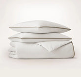 Signature Embellished Duvet Set - White/Pewter/Oak Trielle