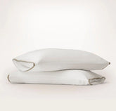 Signature Embellished Pillowcase Set - White/Pewter/Oak Trielle