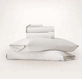 Signature Embellished Sheet Set - White/Pewter/Oak Trielle