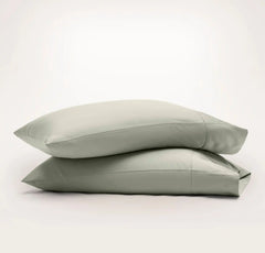 Percale Hemmed Pillowcase Set - Sageleaf