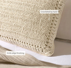 Summer Crochet Pillow Cover - Lumbar (Natural)