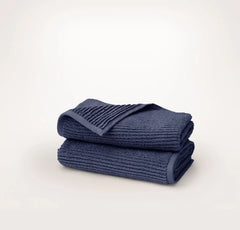 Turkish Ribbed Hand Towels (Pair) - Coastal Navy