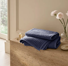 Turkish Waffle Hand Towels (Pair) - Coastal Navy