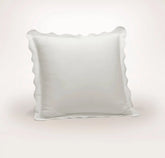 Signature Embellished Sham - White/White Curved Edge