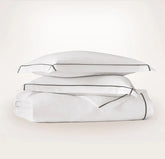 Signature Embellished Duvet Set - White/Deep Walnut Embroidered